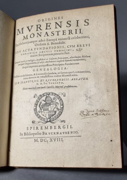 PEIRESC (Nicolas Claude Fabri de) Origines murensis monasterii, in Helvetijs atque...