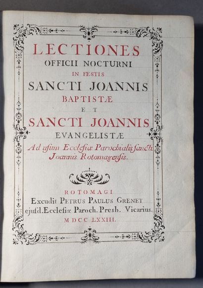 null ROUEN - Lectiones Offici Nocturni in Festis Sancti Joannis Baptistae et Sancti...