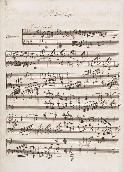 BALBASTRE (Claude) Harpsichord pieces. First book. Dedicated to Madame de Caze, by...