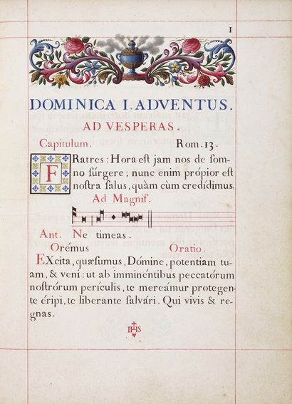 null BRÉVIAIRE MANUSCRIT Collectarium juxta novum breviarium parisiense. Sumptibus...