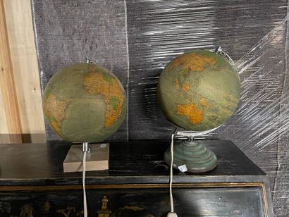  Globe terrestre en verre Base en marbre...