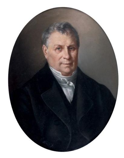 ECOLE FRANÇAISE DU XIXÈME SIÈCLE Portrait d'homme Pastel ovale 66,5 x 51 cm