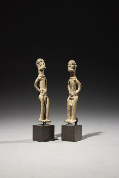 Couple Gan Burkina Faso Bronze H. 8,5 et...