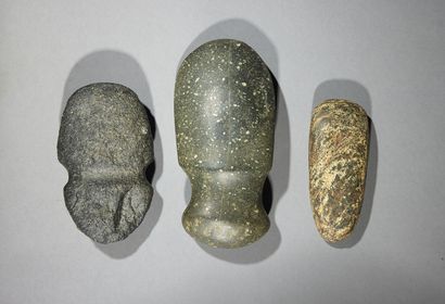 Trois artefacts Sahara Néolithique Diorite...