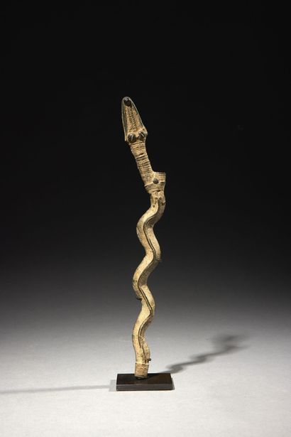 Serpent Gan à deux têtes Burkina Faso Bronze...