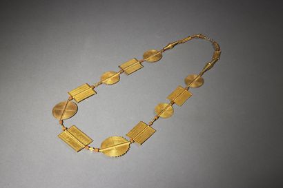 Akan necklace Ivory Coast/Ghana Gold L. 88...