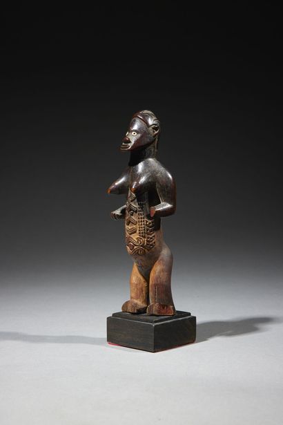 Bembe statuette Congo DRC Wood and pearls...