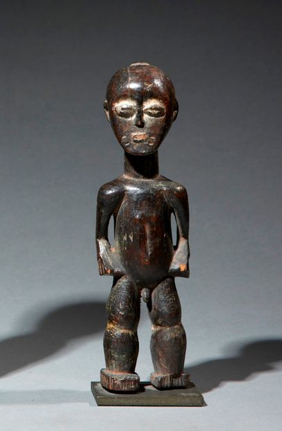  Koulango statuette Ivory Coast Wood H. 18.5 cm Male statuette represented standing,...