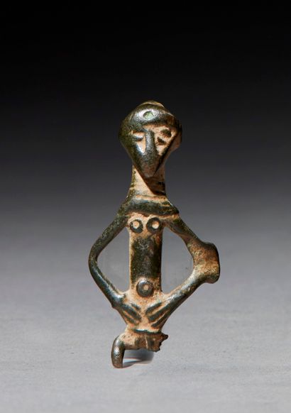  Statuette Ivory Coast/Burkina Faso Bronze H. 5 cm Particularly old fragmentary statuette...