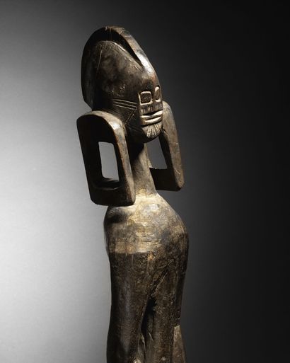  Figure Mumuyé, Nigéria Bois H. 89, 5 cm Mumuye figure, Nigeria H. 35 1/4 in Selon...