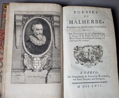  MALHERBE (François de). Poésies. Paris, Joseph Barbou, 1757. In-8, maroquin rouge,...
