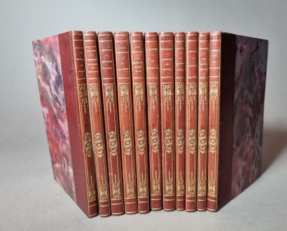 null COLLECTION DE L'ACADÉMIE GONCOURT. 1904-1907. 11 volumes in-8, garnet half-chagrin,...