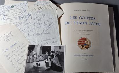  PERRAULT (Charles). Les Contes du Temps jadis. Paris, Auguste Blaizot, 1946. In-folio,...