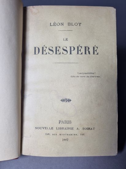 null BLOY (Léon). Le Désespéré. A. Soirat, 1886. In-12, demi-maroquin rouge avec...