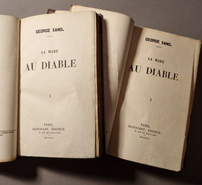 null SAND (George). La Mare au diable. Paris, Desessart, 1846. 2 volumes in-8, demi-maroquin...