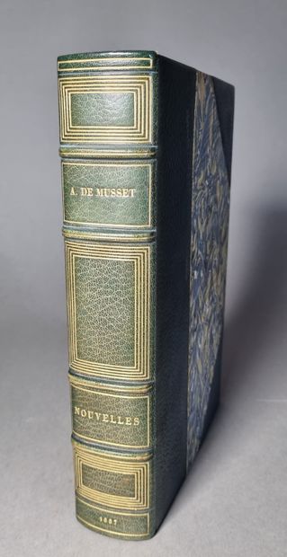 null MUSSET (Alfred de). Nouvelles. Paris, L. Conquet, 1887. In-4, blue half-maroquin...