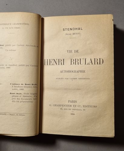 null STENDHAL. Vie de Henri Brulard. Auto-biographie publiée par Casimir Stryienski....