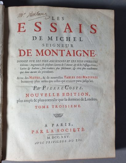 MONTAIGNE. The Essays. New edition, more...
