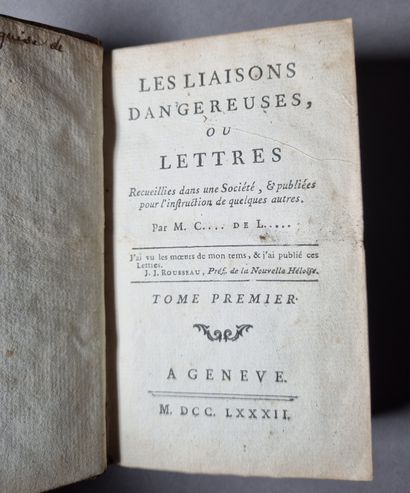 null LACLOS (Pierre Choderlos de). Les Liaisons dangereuses. Geneva, 1782. 4 volumes...