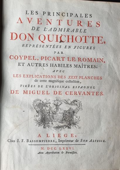 null CERVANTÈS. Les Principales aventures de l’admirable Don Quichotte. Liège, Bassompière,...