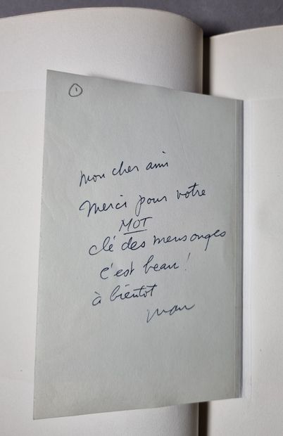 null MASSOT (Pierre de). Keyword of lies. Paris, René Martinet, 1954. In-8, mustard...