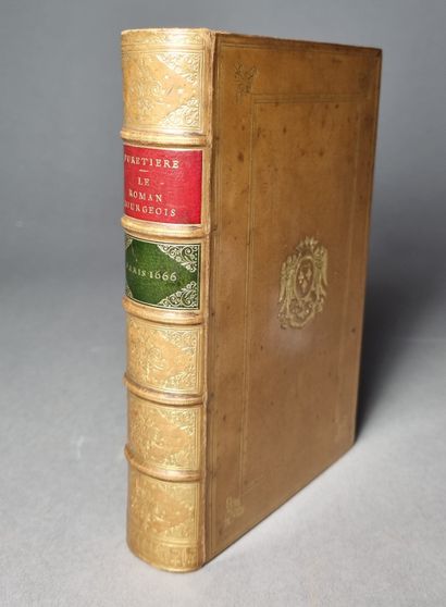 null FURETIÈRE. Le Roman bourgeois. Paris, Théodore Girard, 1666. In-8, veau fauve,...