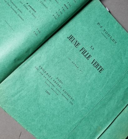 null TOULET (Paul-Jean). La Jeune fille verte. Paris, Émile Paul, 1920. In-12, paperback,...
