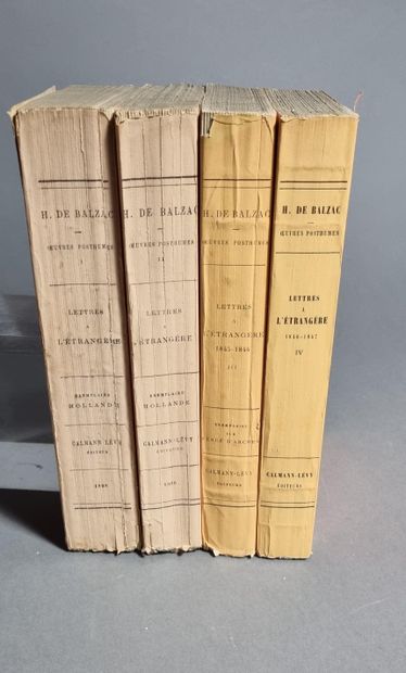 null BALZAC (Honoré de). Letters to a foreigner. Paris, Calmann Lévy, 1899. 4 volumes...