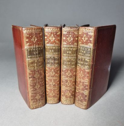  MOLIÈRE. Œuvres. Amsterdam et Leipzig, Arkstée et Merkus, 1750. 8 tomes en 4 volumes...