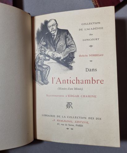 null COLLECTION DE L'ACADÉMIE GONCOURT. 1904-1907. 11 volumes in-8, garnet half-chagrin,...