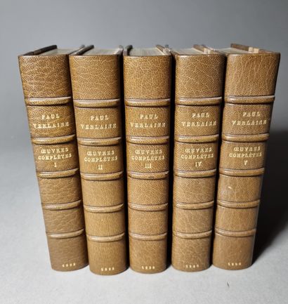 null VERLAINE (Paul). Œuvres complètes. Paris, Léon Vanier, 1899-1900. 5 volumes...