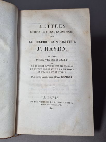  STENDHAL. Lettres écrites de Vienne en Autriche, sur le célèbre compositeur J. Haydn,...