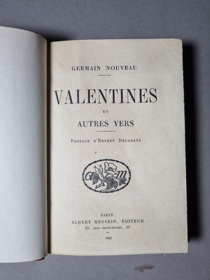 null NOUVEAU (Germain). Valentines et autres vers. Paris, Albert Messein, 1921. In-12,...
