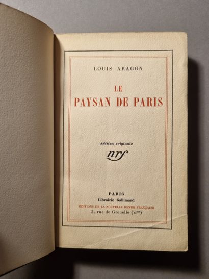 ARAGON (Louis). Le Paysan de Paris. Paris,...