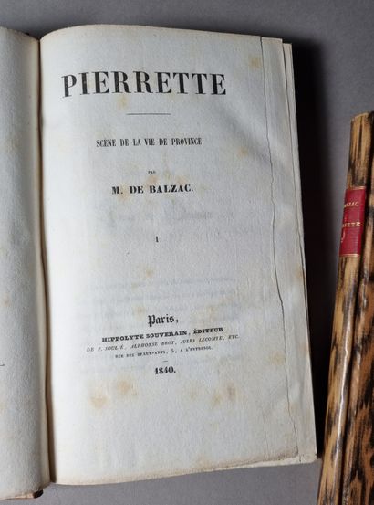 null BALZAC (Honoré de). Pierrette, scene of provincial life. Paris, Souverain, 1840....