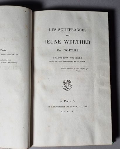 null GOETHE. The Sorrows of Young Werther. Paris, P. Didot l'aîné, 1809. In-8, half...