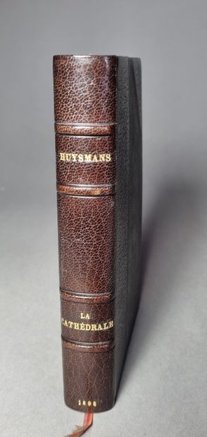 null HUYSMANS (Joris-Karl). La Cathédrale. Paris, Stock, 1898. In-12, bradel demi-maroquin...