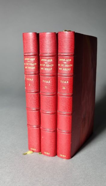 null GIDE (André). Si le grain ne meurt. Nouvelle édition. Paris, NRF, 1924. 3 volumes...