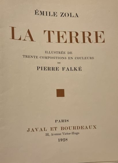 null ZOLA (Émile). La Terre. Paris, Javal et Bourdeaux, 1928. In-4, en feuilles,...