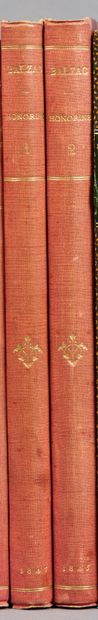 null BALZAC (Honoré de). Honorine. Paris, L. de Potter, 1843. 2 volumes in-8, bradel...