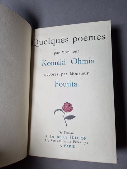 null OHMIA (Komaki). Some poems. Paris, La belle édition, 1919. In-8, blue morocco...