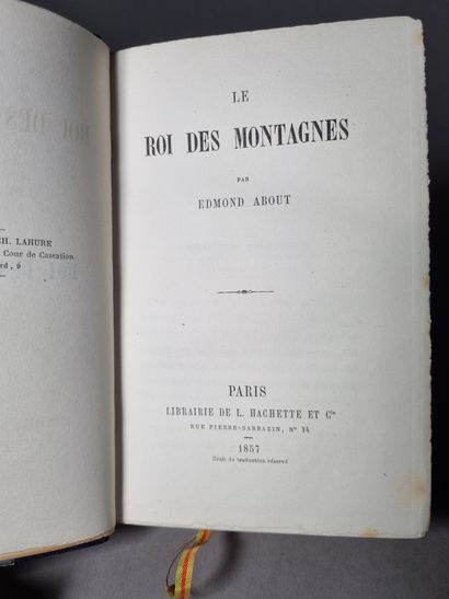 null ABOUT (Edmond). Le Roi des montagnes. Paris, Hachette, 1857. In-12, bradel demi-maroquin...