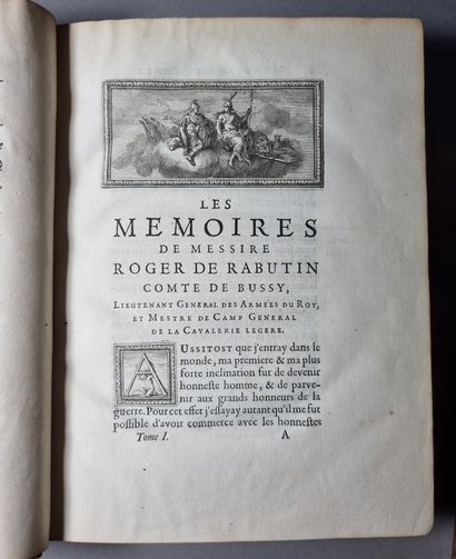  BUSSY RABUTIN (Roger). Les Mémoires. Paris, Jean Anisson, 1696. 2 volumes in-4,...