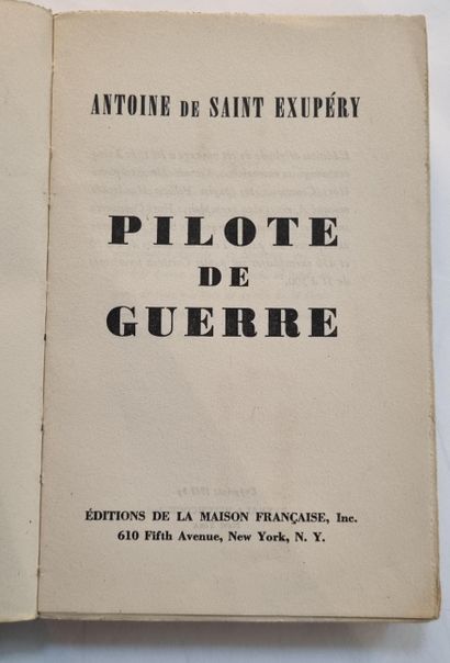 null 
SAINT-EXUPÉRY (Antoine de). Pilote de Guerre. New York, Editions de la Maison...