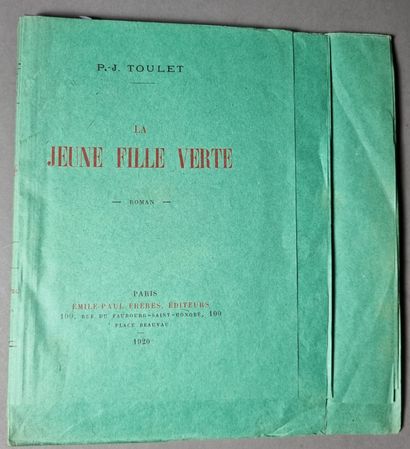 null TOULET (Paul-Jean). La Jeune fille verte. Paris, Émile Paul, 1920. In-12, paperback,...