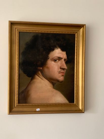 ECOLE FRANCAISE DU XIXème siècle 
Portrait d'homme en buste
Huile sur toile
Dans...