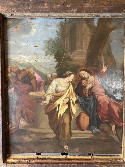 ÉCOLE BOLONAISE DU XVIIÈME SIÈCLE 
Viergeà l'enfant entourée de saints
Huile sur...