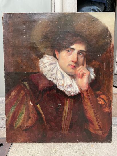 Ecole du XIXème siècle 
Portrait de jeune espagnol
Huile sur toile
Signée en bas...