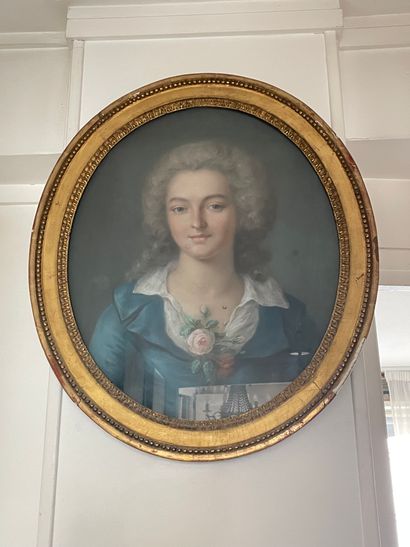 Ecole Française du XVIIIème siècle 
Portrait présumé de la Vicomtesse de Rigny
Pastel...