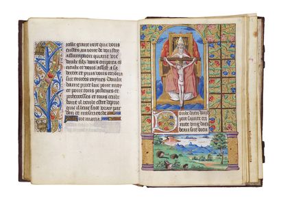  Hours of "HJ" or "JH" with the mystic pelican Book of Hours (for use in Paris) In...
